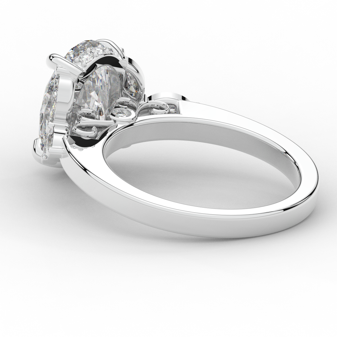 2.85CT.TW OVAL LAB DIAMOND ENGAGEMENT RING - Nazarelle