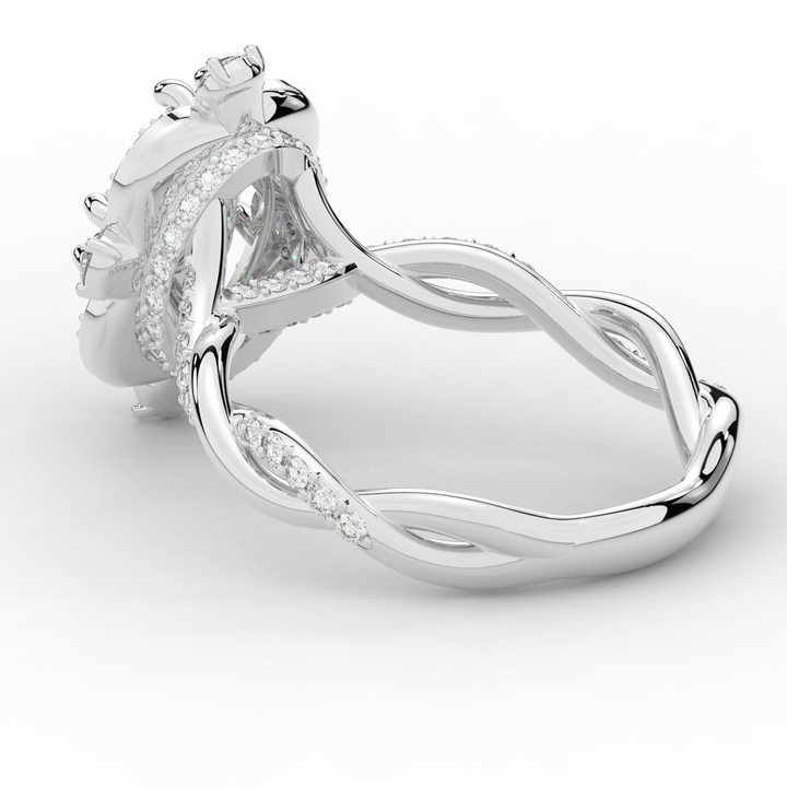 2.70CT.TW OVAL LAB DIAMOND HALO ENGAGEMENT RING - Nazarelle
