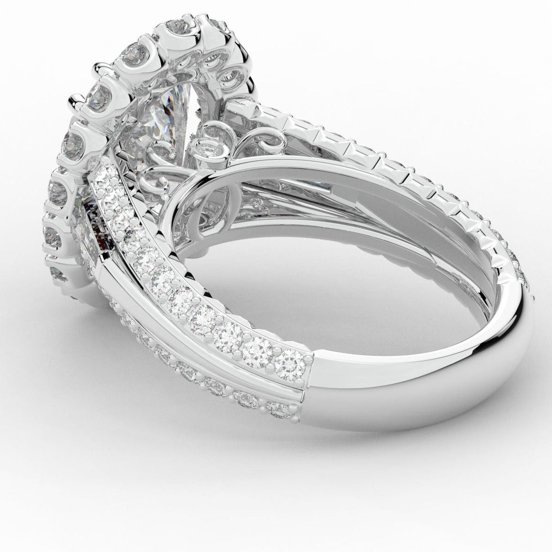 5.75CT.TW OVAL LAB DIAMOND HALO ENGAGEMENT RING - Nazarelle