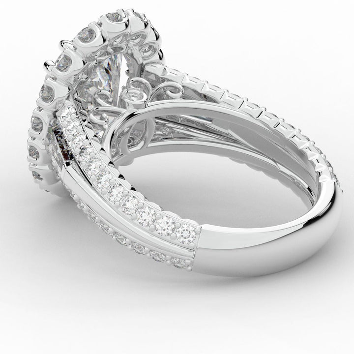 5.75CT.TW OVAL LAB DIAMOND HALO ENGAGEMENT RING - Nazarelle