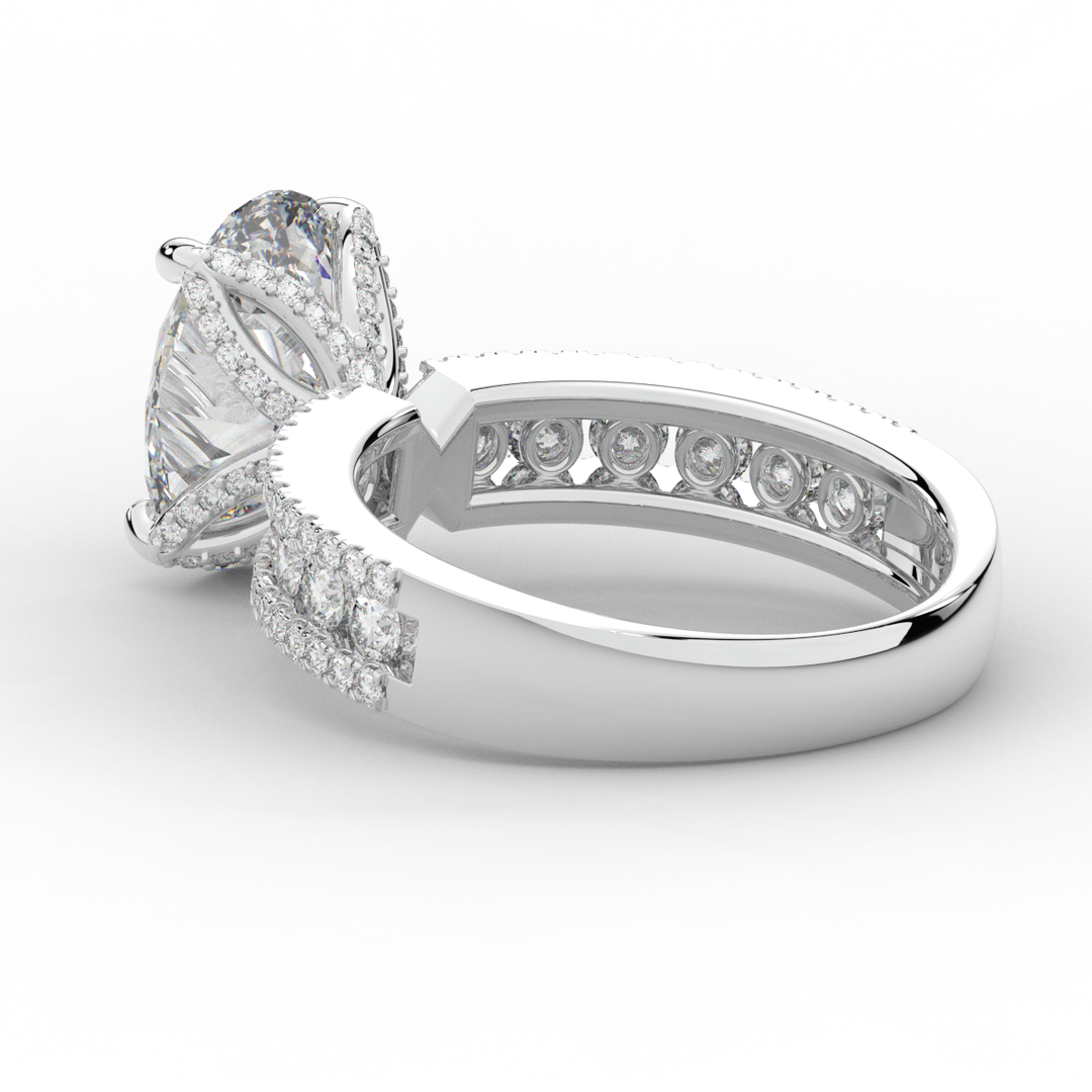 3.95CT.TW OVAL LAB DIAMOND SOLITAIRE ENGAGEMENT RING - Nazarelle