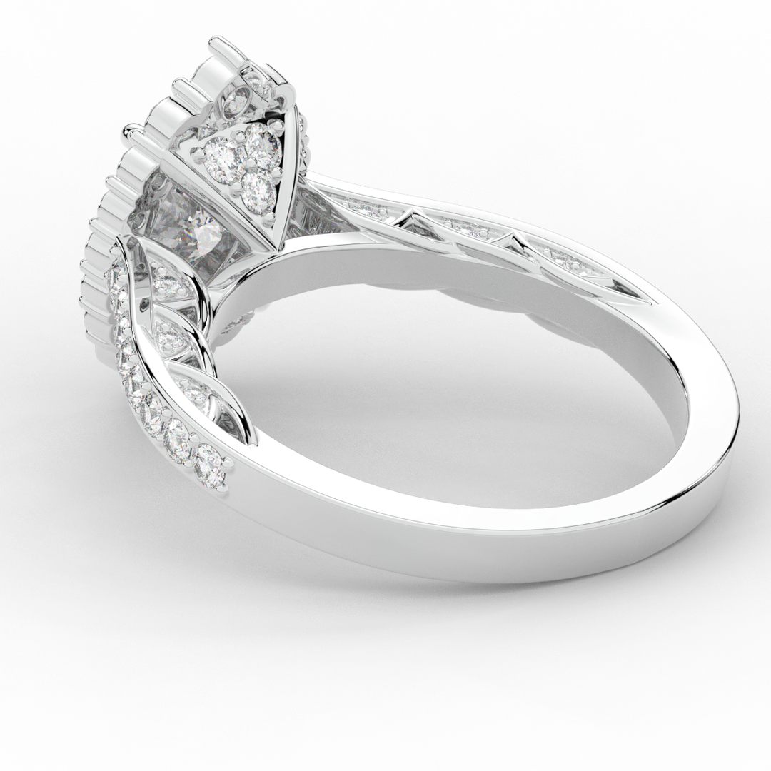 1.75CT.TW OVAL LAB DIAMOND HALO ENGAGEMENT RING - Nazarelle