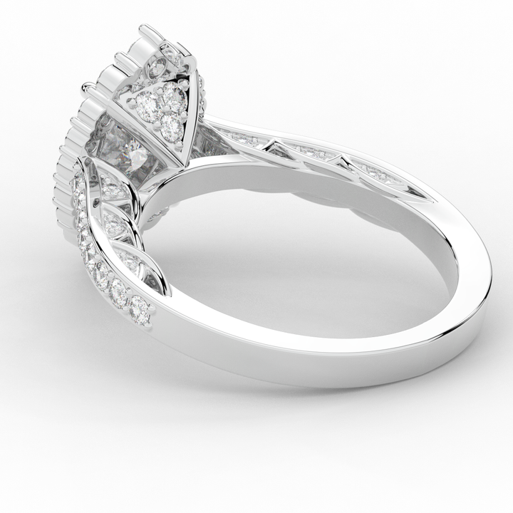 1.75CT.TW OVAL LAB DIAMOND HALO ENGAGEMENT RING - Nazarelle