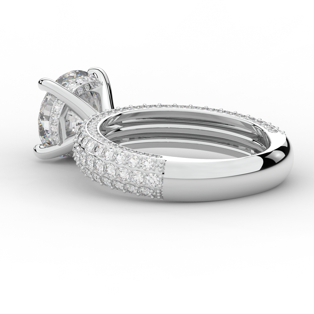 4.80CT.TW ROUND LAB DIAMOND UNDERHALO ENGAGEMENT RING - Nazarelle
