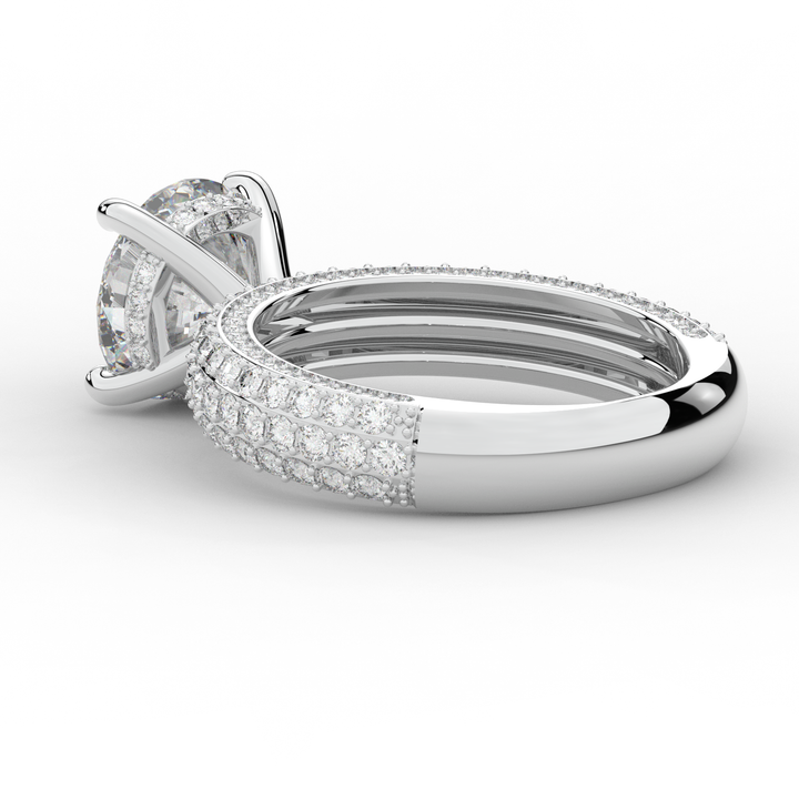 4.80CT.TW ROUND LAB DIAMOND UNDERHALO ENGAGEMENT RING - Nazarelle