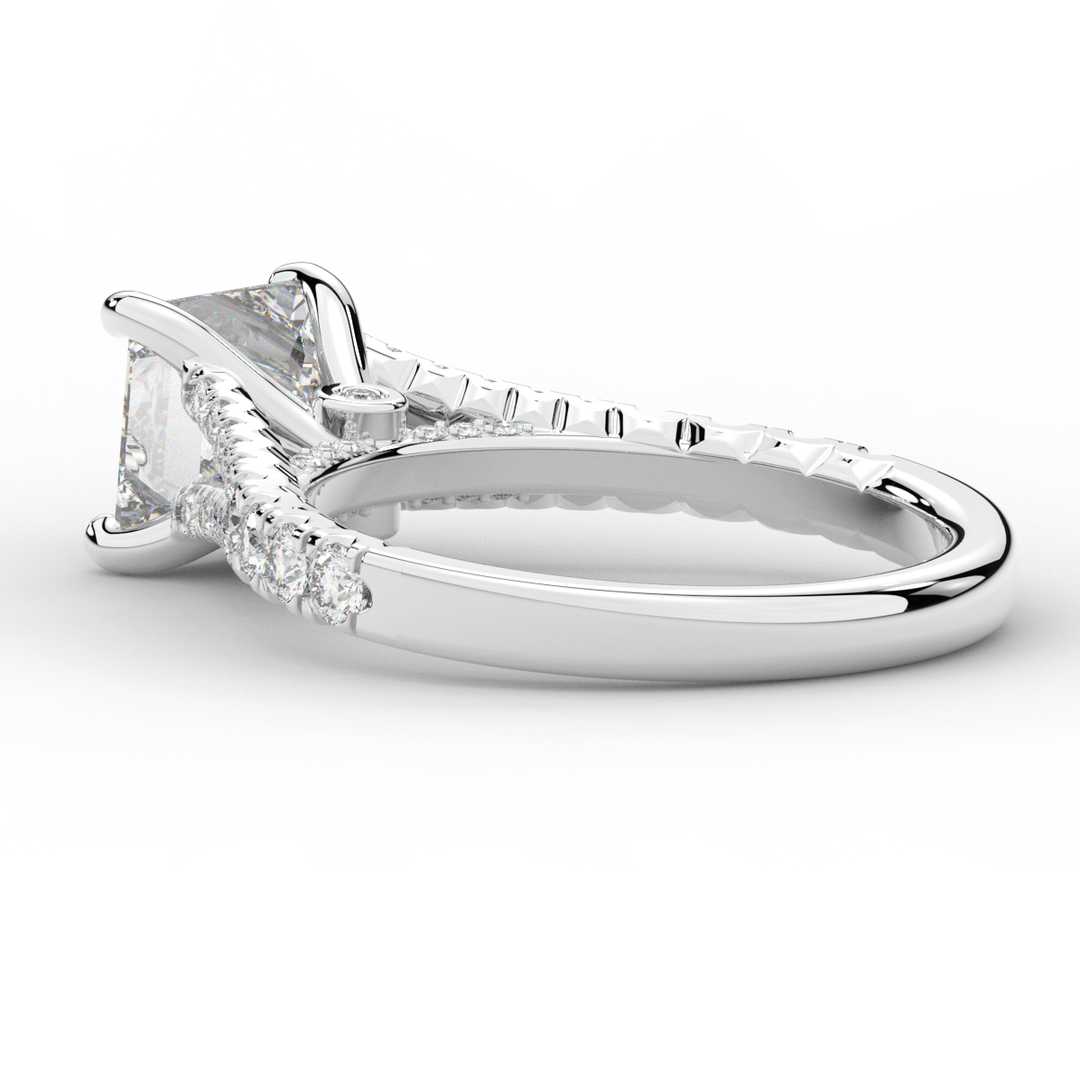 2.45CT.TW PRINCESS LAB DIAMOND ENGAGEMENT RING - Nazarelle