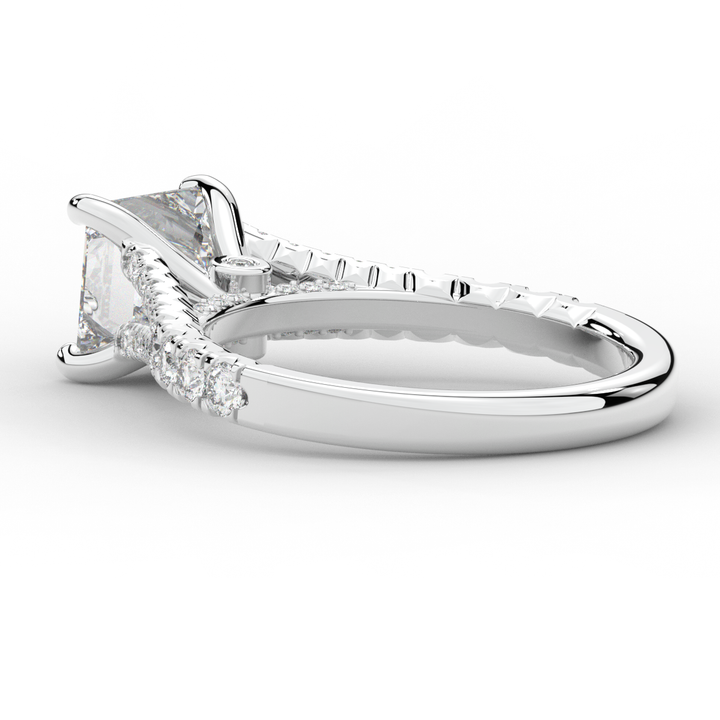 2.45CT.TW PRINCESS LAB DIAMOND ENGAGEMENT RING - Nazarelle