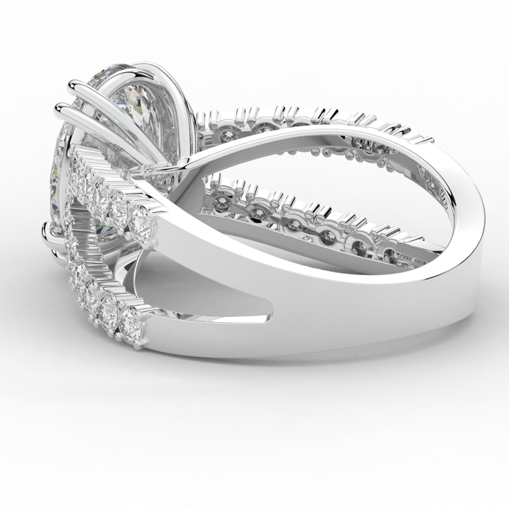 3.75CT.TW OVAL LAB DIAMOND SPLIT BAND ENGAGEMENT RING
