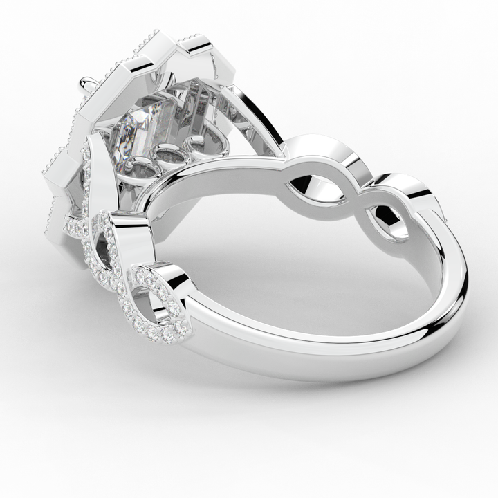 1.90CT.TW EMERALD CUT LAB DIAMOND HALO ENGAGEMENT RING - Nazarelle