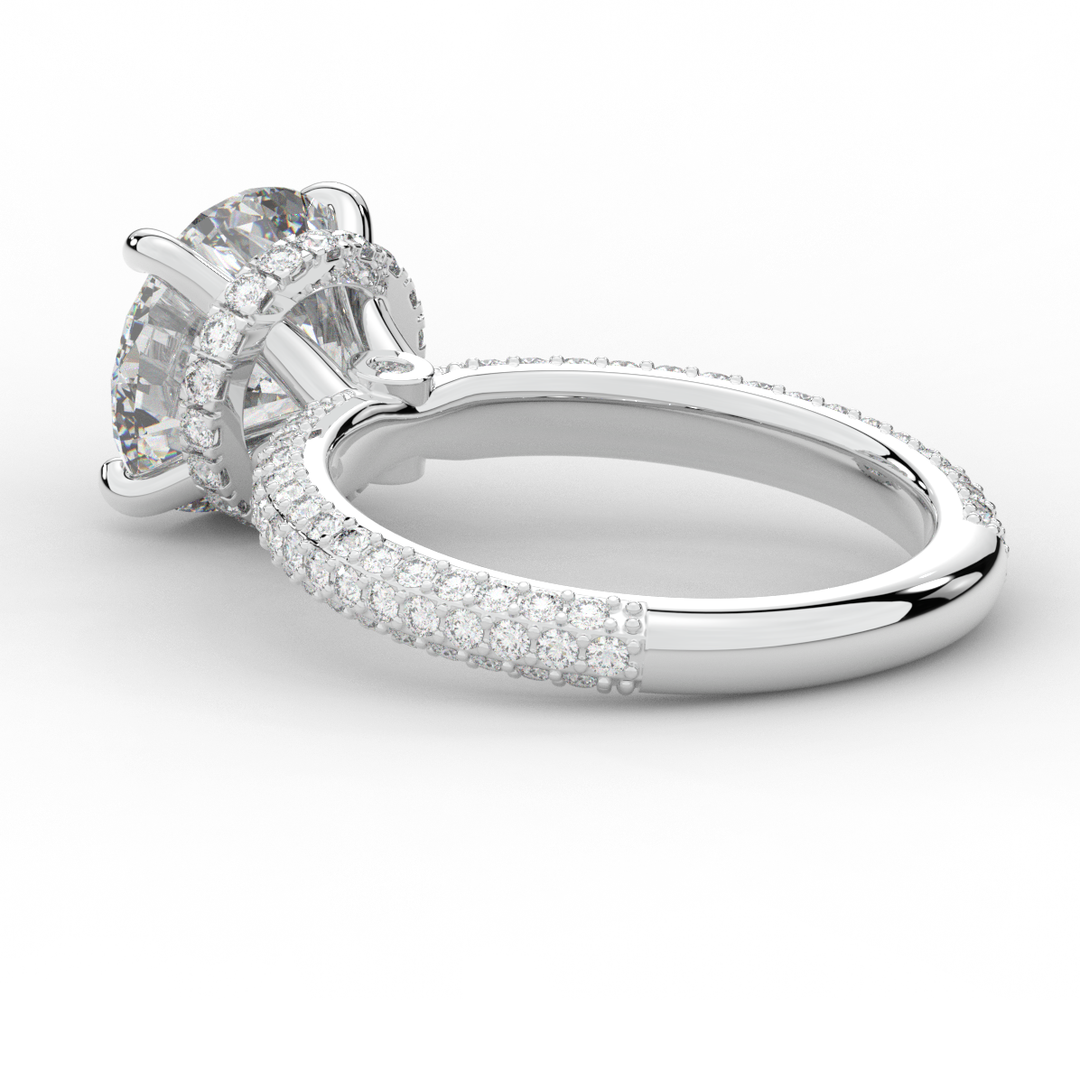 3.60CT.TW ROUND LAB DIAMOND SOLITAIRE ENGAGEMENT RING - Nazarelle