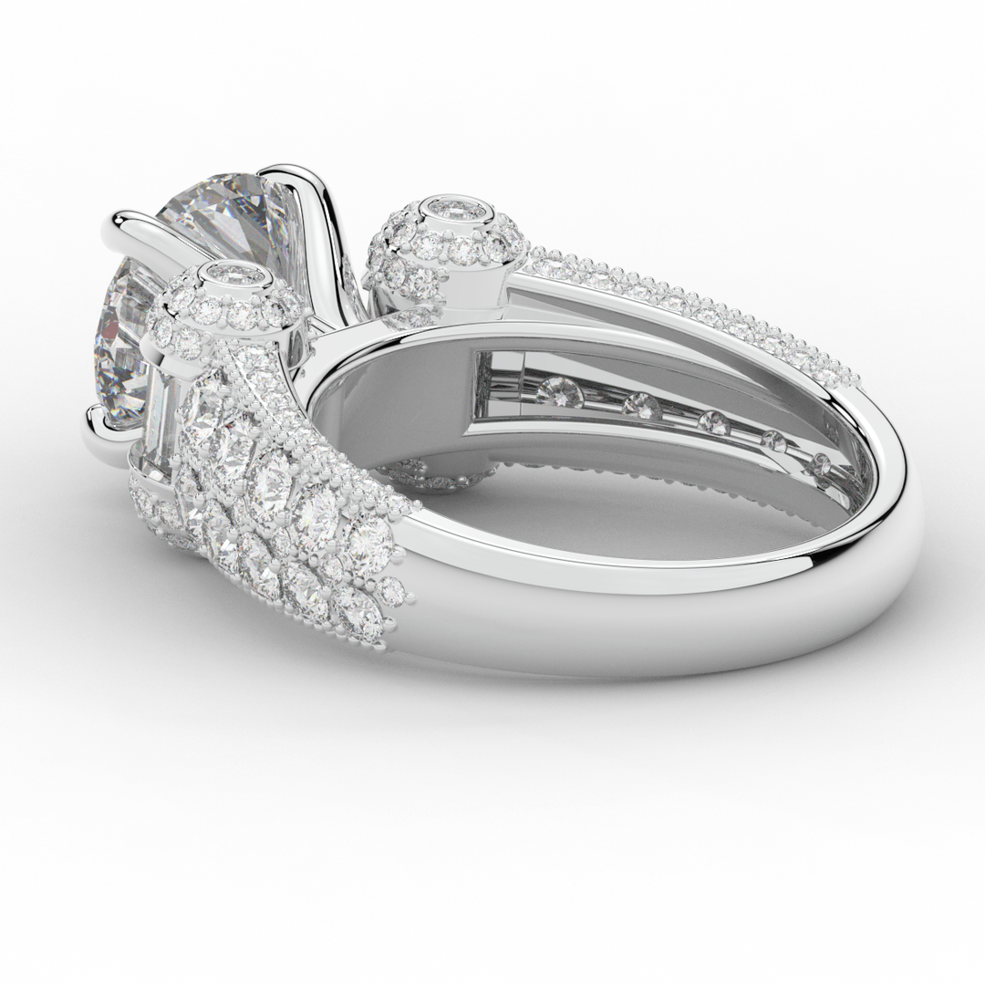 4.75CT.TW ROUND LAB DIAMOND ENGAGEMENT RING - Nazarelle