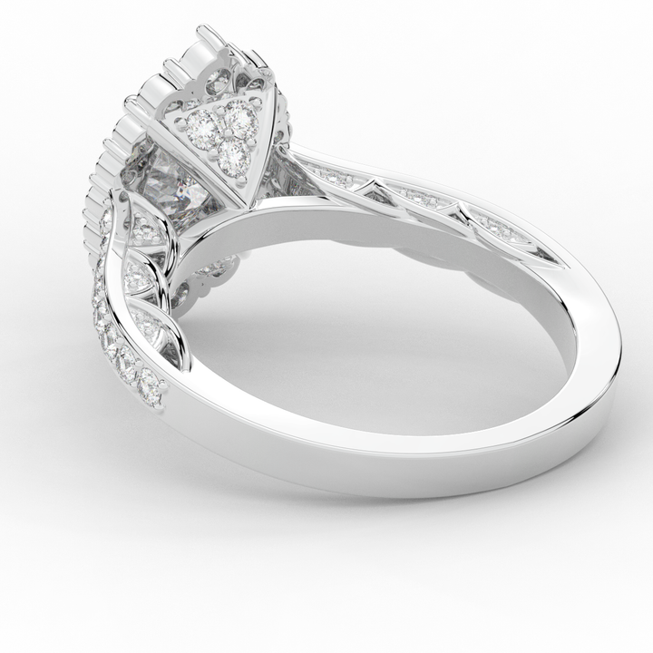 1.75CT.TW OVAL LAB DIAMOND HALO ENGAGEMENT RING - Nazarelle