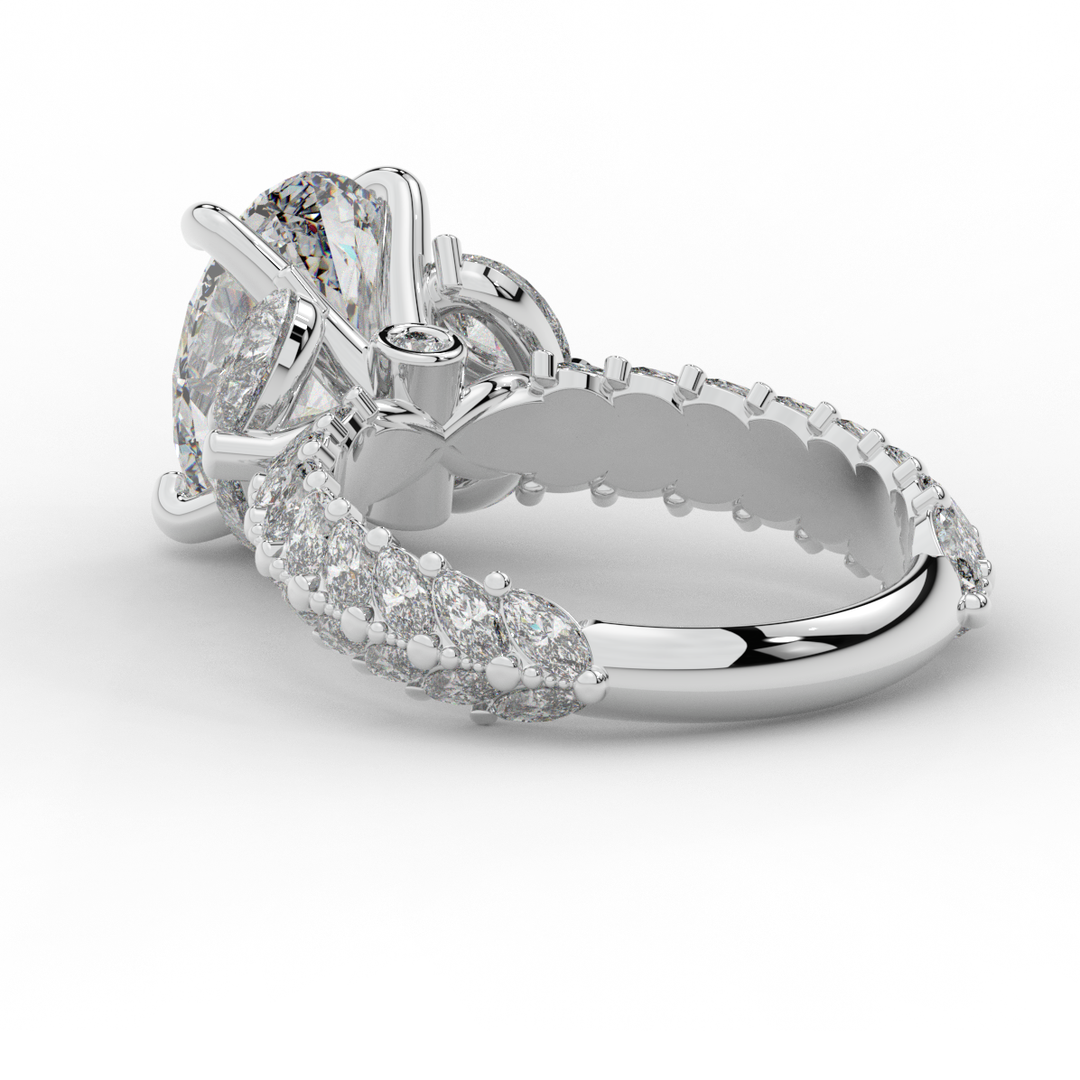 5.25CT.TW OVAL LAB DIAMOND HALO ENGAGEMENT RING - Nazarelle