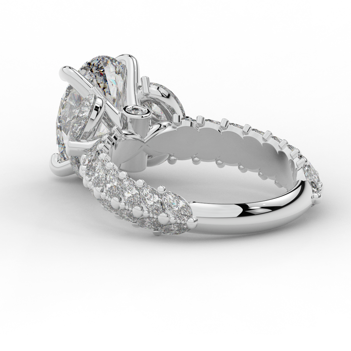 5.25CT.TW OVAL LAB DIAMOND HALO ENGAGEMENT RING - Nazarelle