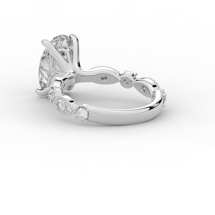 3.50CT.TW OVAL LAB DIAMOND SOLITAIRE ENGAGEMENT RING - Nazarelle