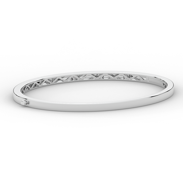 0.15CT.TW ROUND LAB BEZEL SET DIAMOND BANGLE - Nazarelle