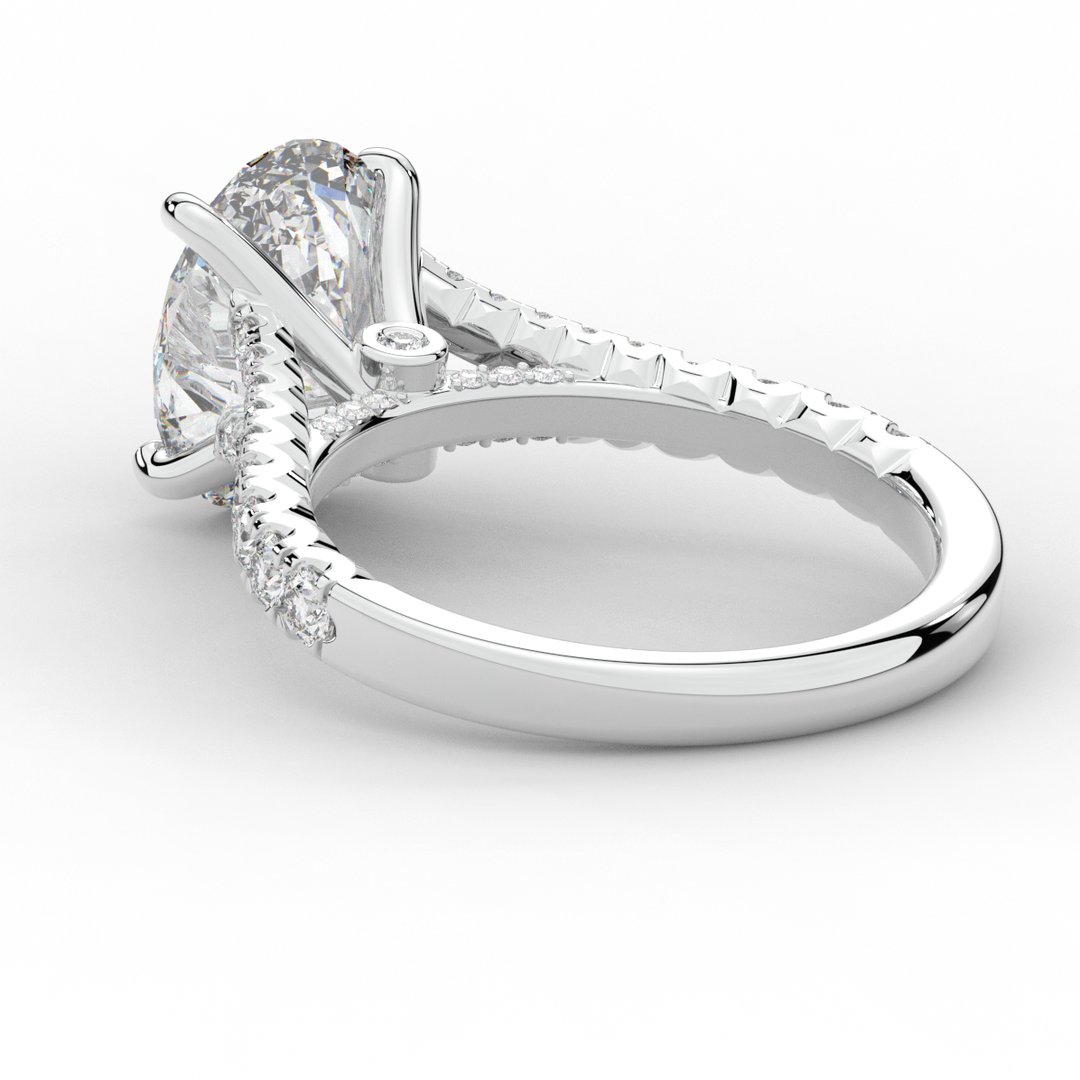 3.45CT.TW OVAL LAB DIAMOND ENGAGEMENT RING - Nazarelle