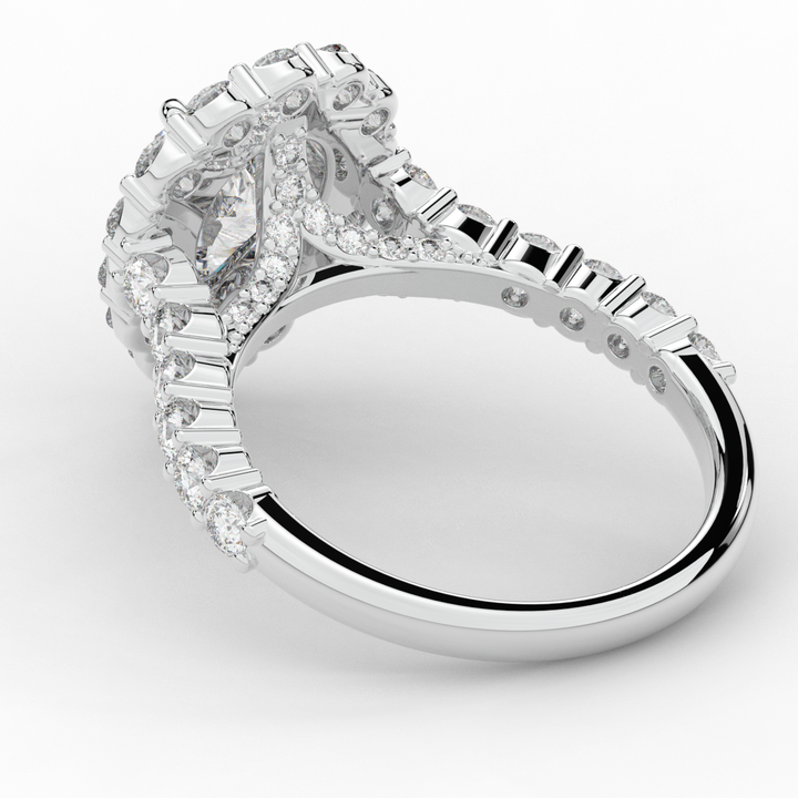 3.10CT.TW PEAR LAB DIAMOND HALO ENGAGEMENT RING - Nazarelle