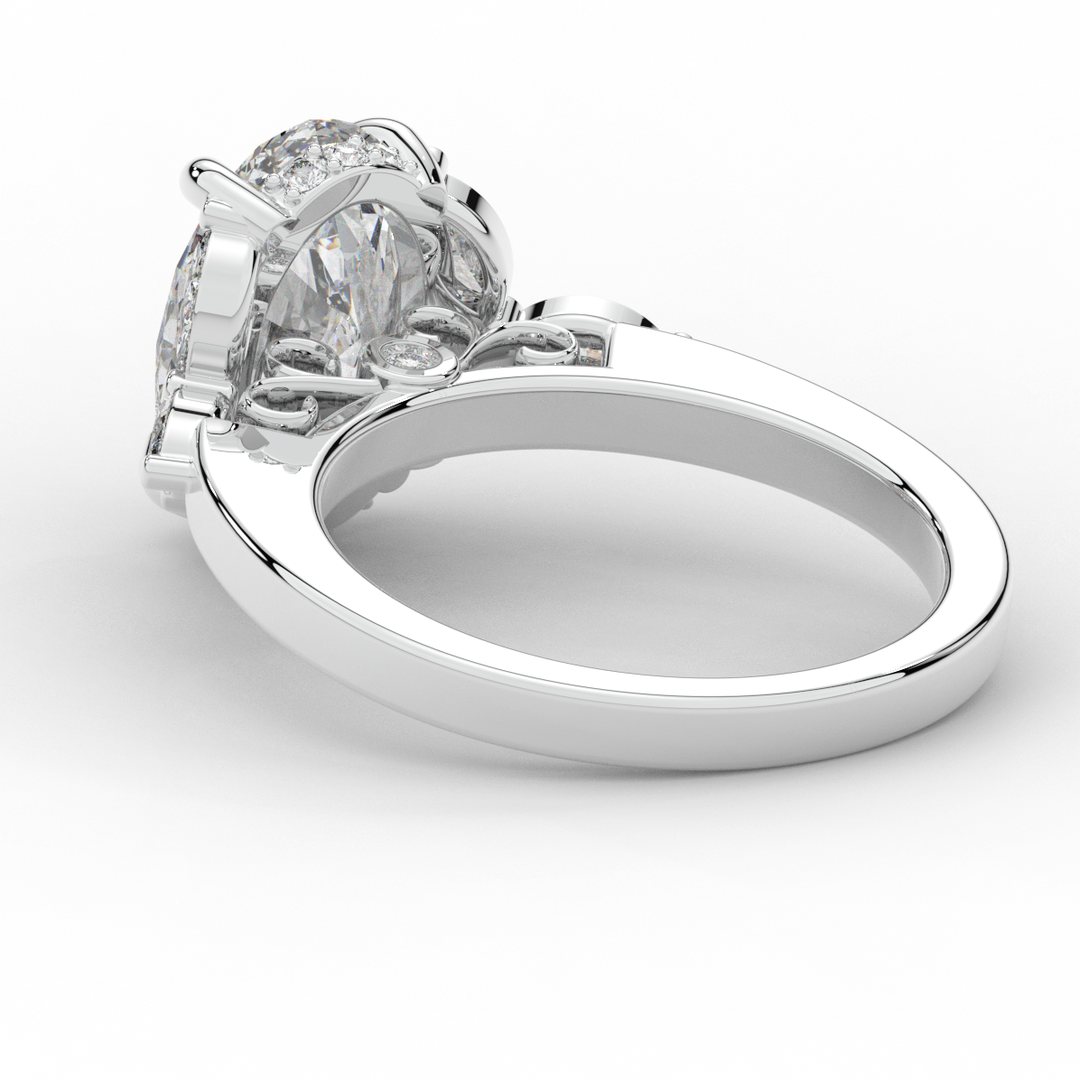 2.85CT.TW OVAL LAB DIAMOND ENGAGEMENT RING - Nazarelle