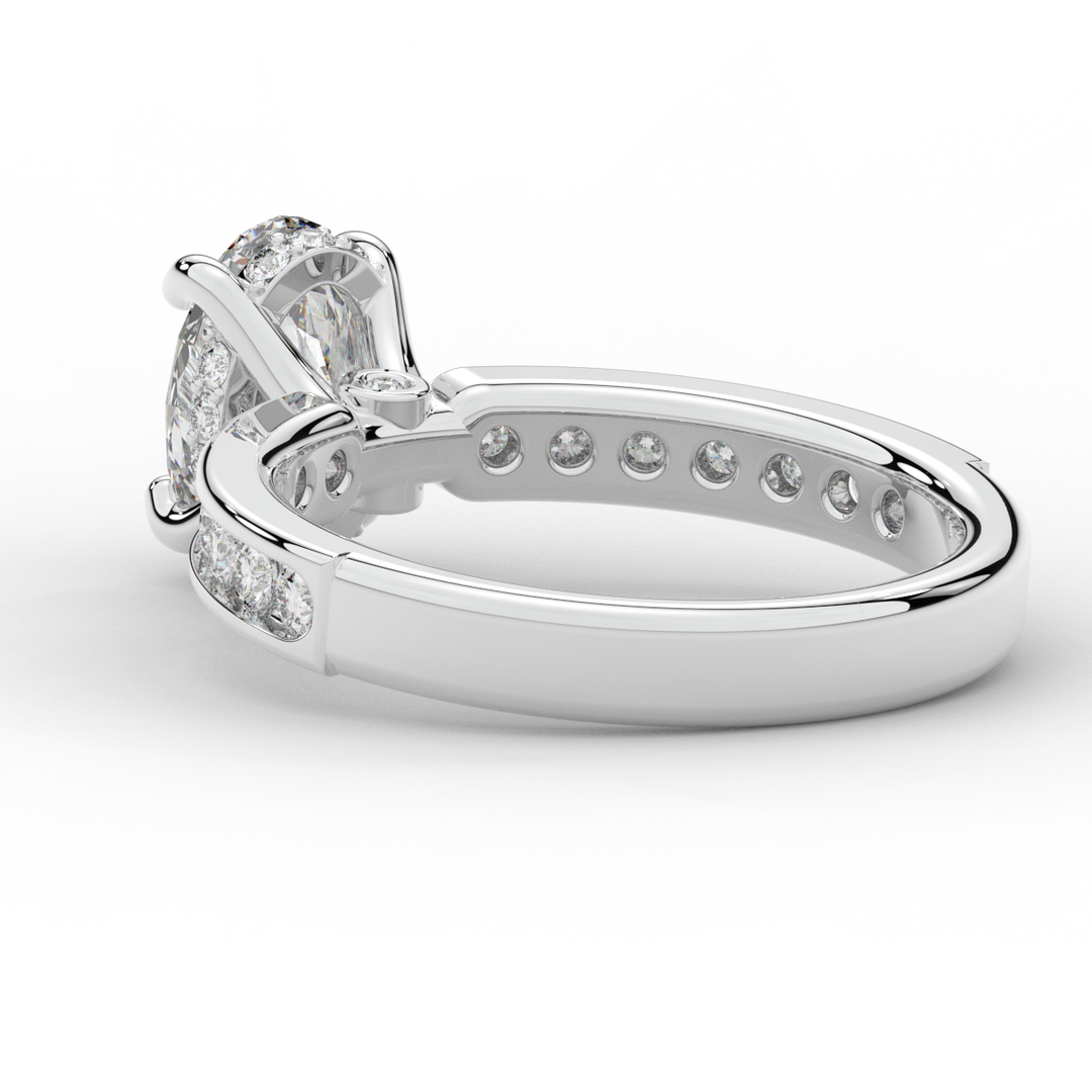 1.95CT.TW OVAL LAB DIAMOND UNDERHALO ENGAGEMENT RING - Nazarelle
