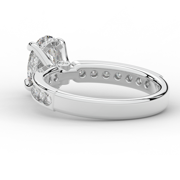 1.95CT.TW OVAL LAB DIAMOND UNDERHALO ENGAGEMENT RING - Nazarelle