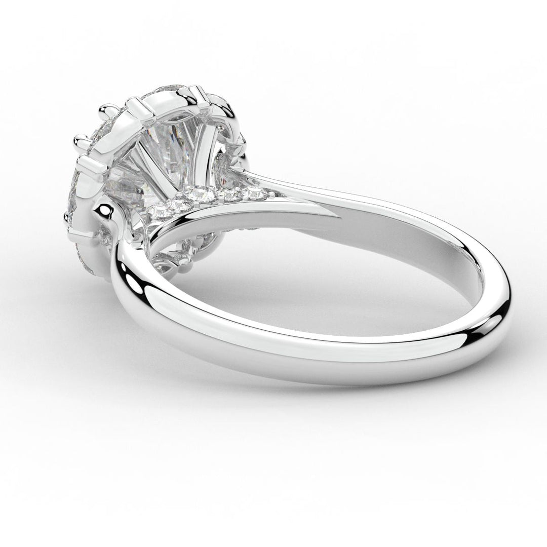 2.40CT.TW ROUND LAB DIAMOND HALO ENGAGEMENT RING - Nazarelle