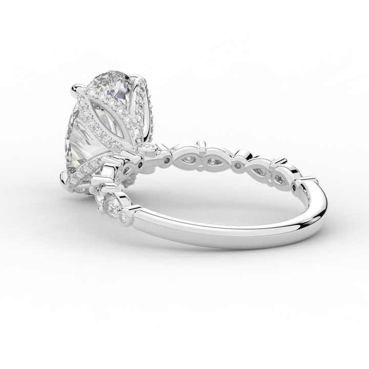 3.60CT.TW OVAL LAB DIAMOND SOLITAIRE ENGAGEMENT RING - Nazarelle