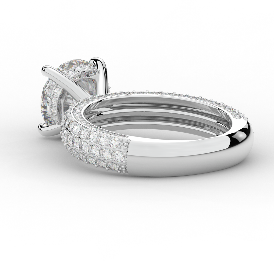 4.80CT.TW ROUND LAB DIAMOND UNDERHALO ENGAGEMENT RING - Nazarelle