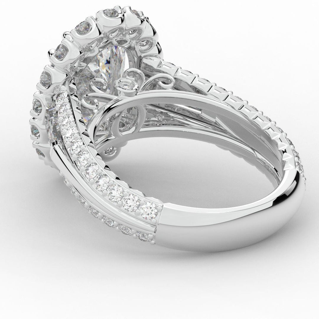 5.75CT.TW OVAL LAB DIAMOND HALO ENGAGEMENT RING - Nazarelle