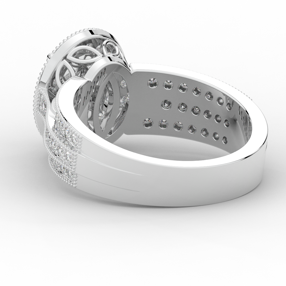 1.80CT.TW OVAL LAB DIAMOND HALO ENGAGEMENT RING - Nazarelle