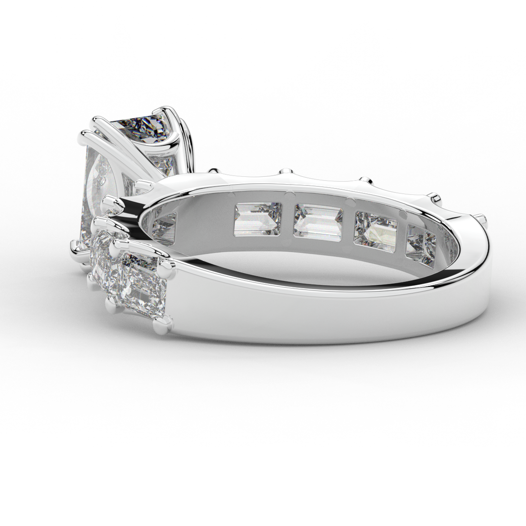 3.75CT.TW EMERALD CUT LAB DIAMOND SOLITAIRE ENGAGEMENT RING