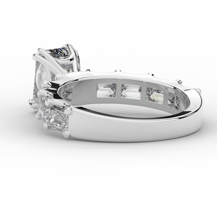 3.75CT.TW EMERALD CUT LAB DIAMOND SOLITAIRE ENGAGEMENT RING
