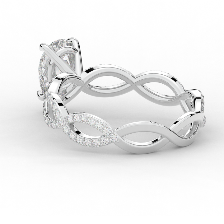 1.30CT.TW PEAR LAB DIAMOND TWIST BAND ENGAGEMENT RING - Nazarelle