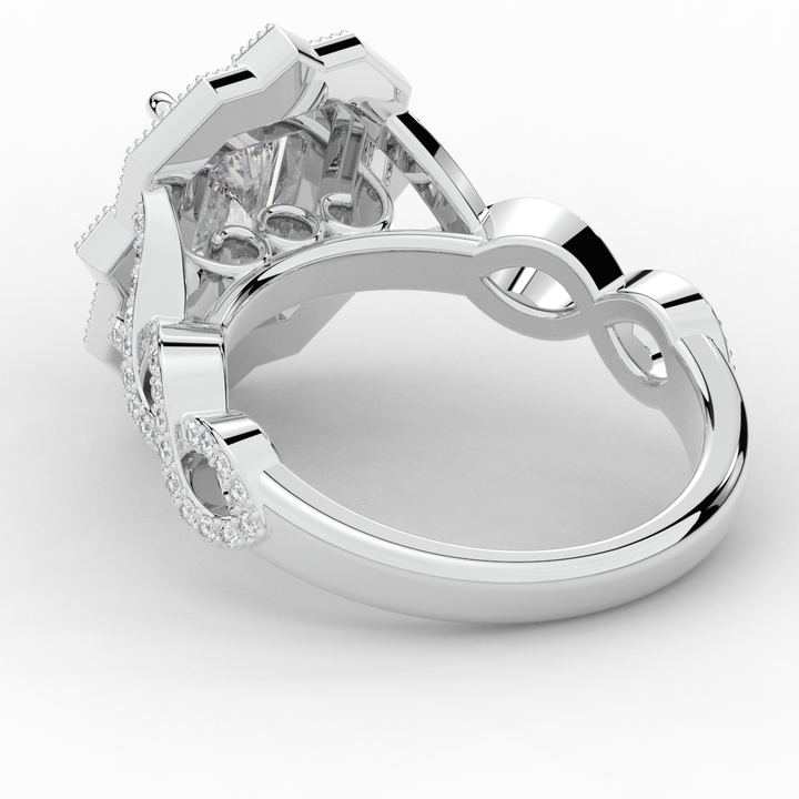 1.90CT.TW RADIANT LAB DIAMOND HALO ENGAGEMENT RING - Nazarelle
