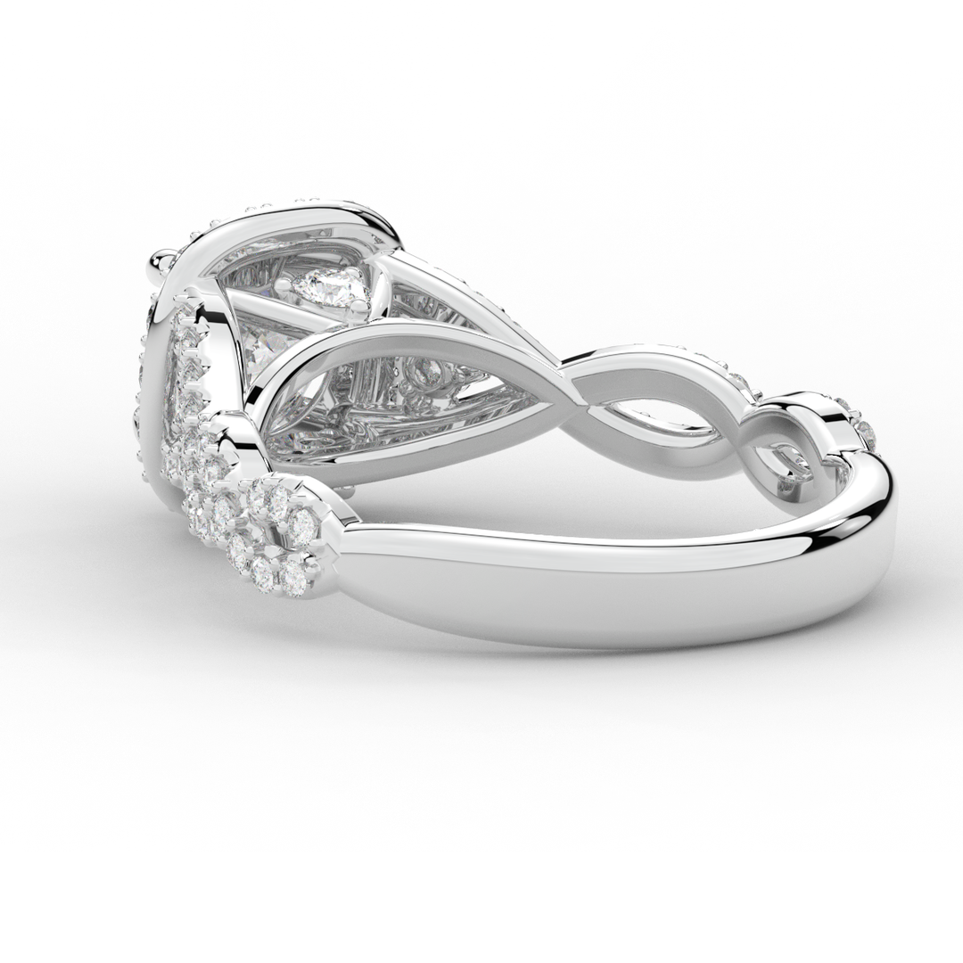1.30CT.TW ROUND LAB DIAMOND HALO ENGAGEMENT RING - Nazarelle