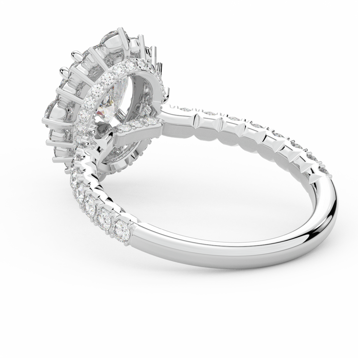 2.80CT.TW OVAL LAB DIAMOND HALO ENGAGEMENT RING - Nazarelle
