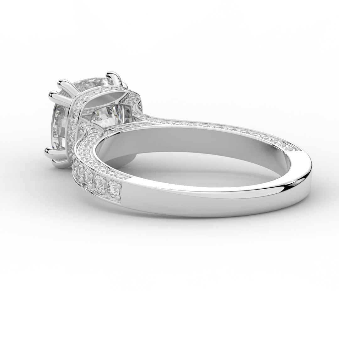 2.60CT.TW CUSHION LAB DIAMOND SOLITAIRE ENGAGEMENT RING - Nazarelle