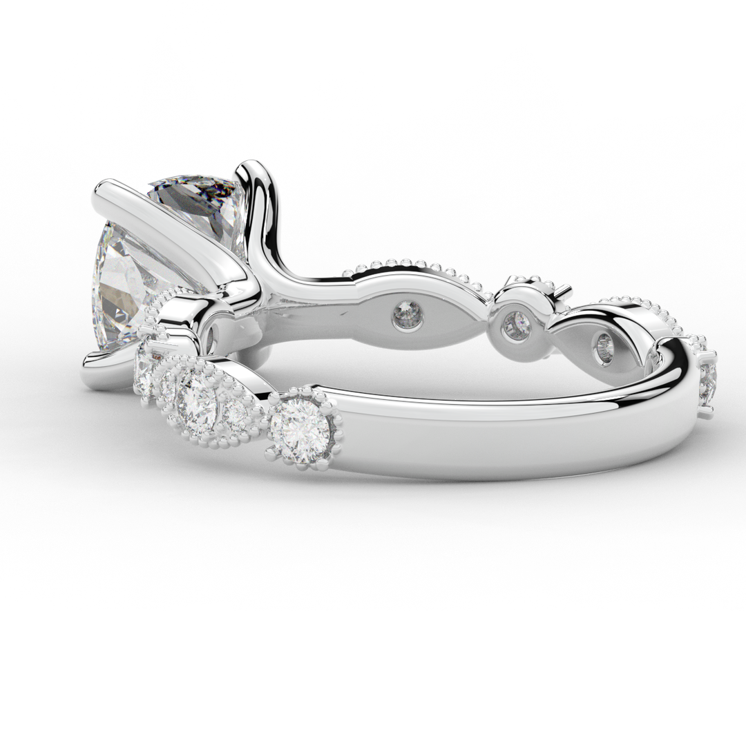 2.50CT.TW CUSHION LAB DIAMOND SOLITAIRE ENGAGEMENT RING - Nazarelle