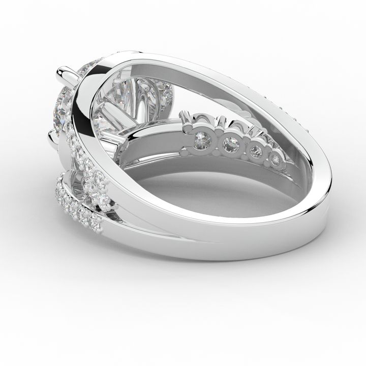 3.30CT.TW ROUND LAB DIAMOND ENGAGEMENT RING - Nazarelle