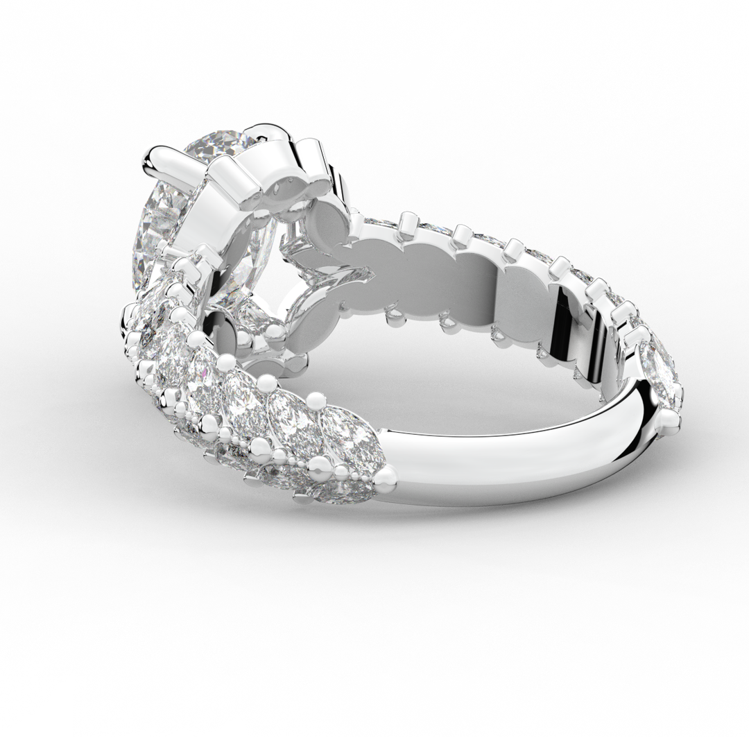 3.10CT.TW OVAL LAB DIAMOND HALO ENGAGEMENT RING - Nazarelle