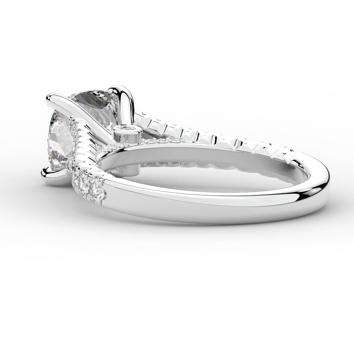 2.45CT.TW CUSHION LAB DIAMOND ENGAGEMENT RING - Nazarelle
