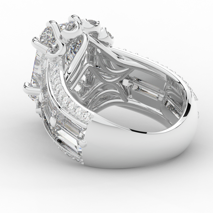 8.25CT.TW RADIANT LAB DIAMOND HALO ENGAGEMENT RING - Nazarelle