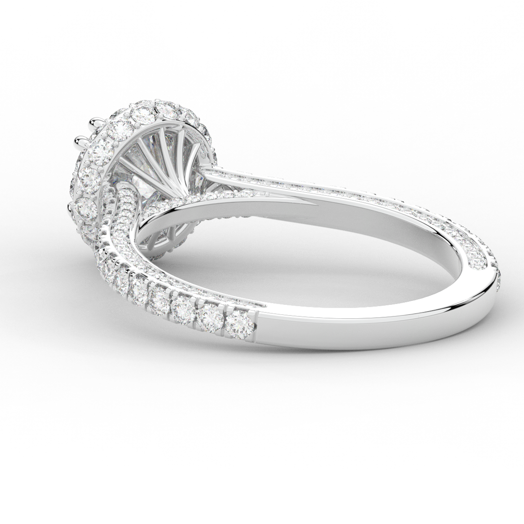 1.90CT.TW ROUND LAB DIAMOND HALO ENGAGEMENT RING - Nazarelle