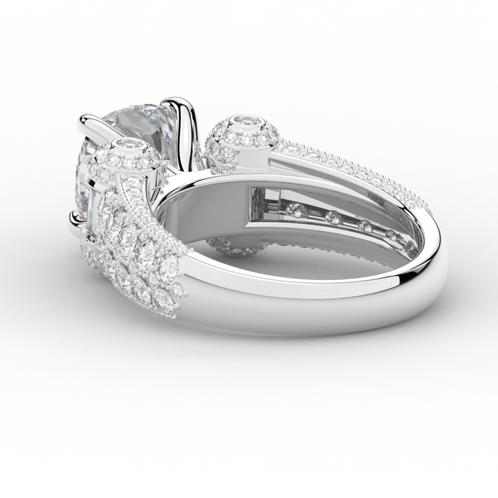 4.75CT.TW CUSHION LAB DIAMOND ENGAGEMENT RING - Nazarelle