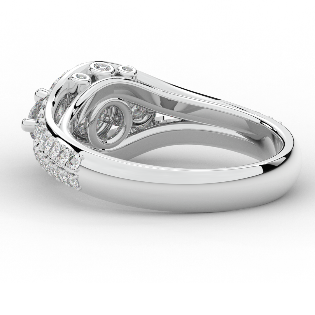 1.90CT.TW ROUND LAB DIAMOND THREE STONE ENGAGEMENT RING - Nazarelle