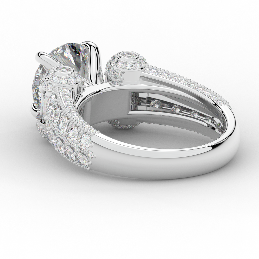 4.75CT.TW ROUND LAB DIAMOND ENGAGEMENT RING - Nazarelle