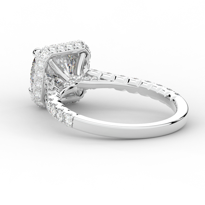 2.75CT.TW CUSHION LAB DIAMOND HALO ENGAGEMENT RING - Nazarelle