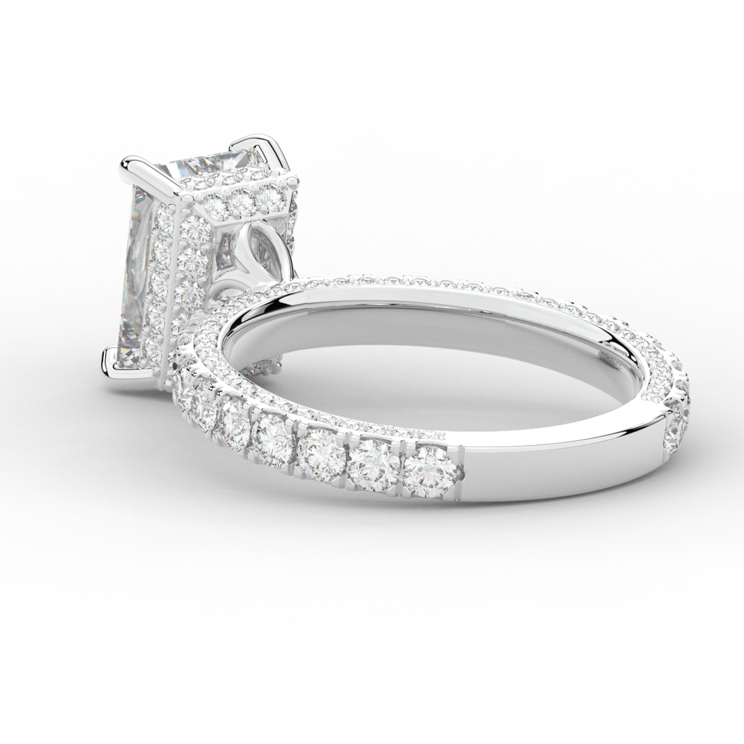 3.00CT.TW RADIANT LAB DIAMOND ENGAGEMENT RING - Nazarelle