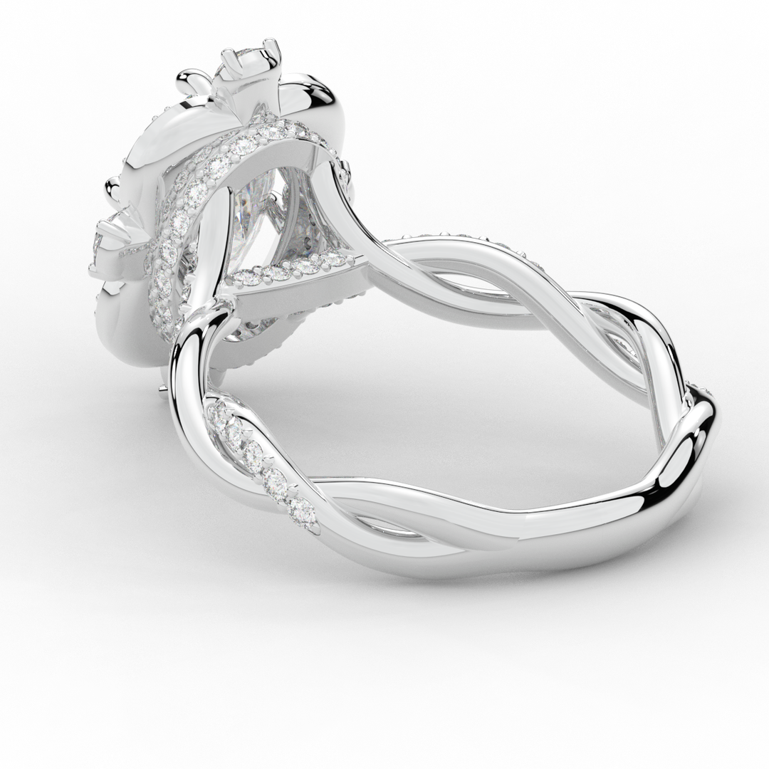 2.70CT.TW OVAL LAB DIAMOND HALO ENGAGEMENT RING - Nazarelle