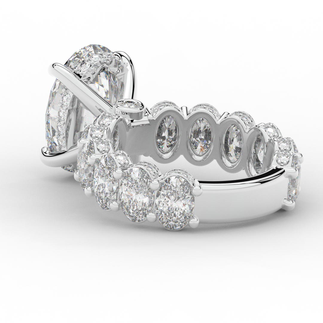 10.90CT.TW OVAL LAB DIAMOND SOLITAIRE ENGAGEMENT RING - Nazarelle